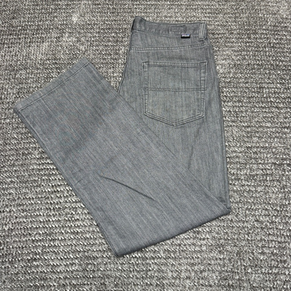 Patagonia Mens Jeans Size 34 Gray Organic Cotton Iron Clad Denim Straight Leg